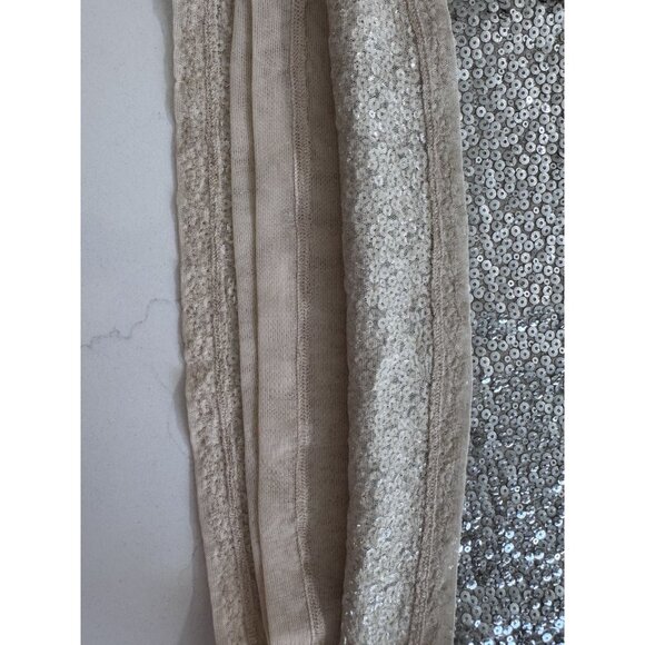 Michael Kors Sequin Top Women’s Large Short Sleeve Gold Silver Sparkle - Picture 7 of 16